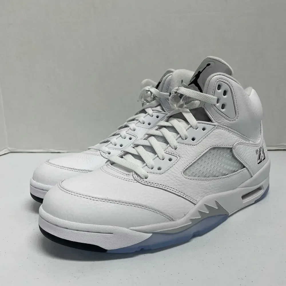 Air Jordan 5 Retro White Metallic 2026 HQ7978 103 Size 12 All White Party Shoe